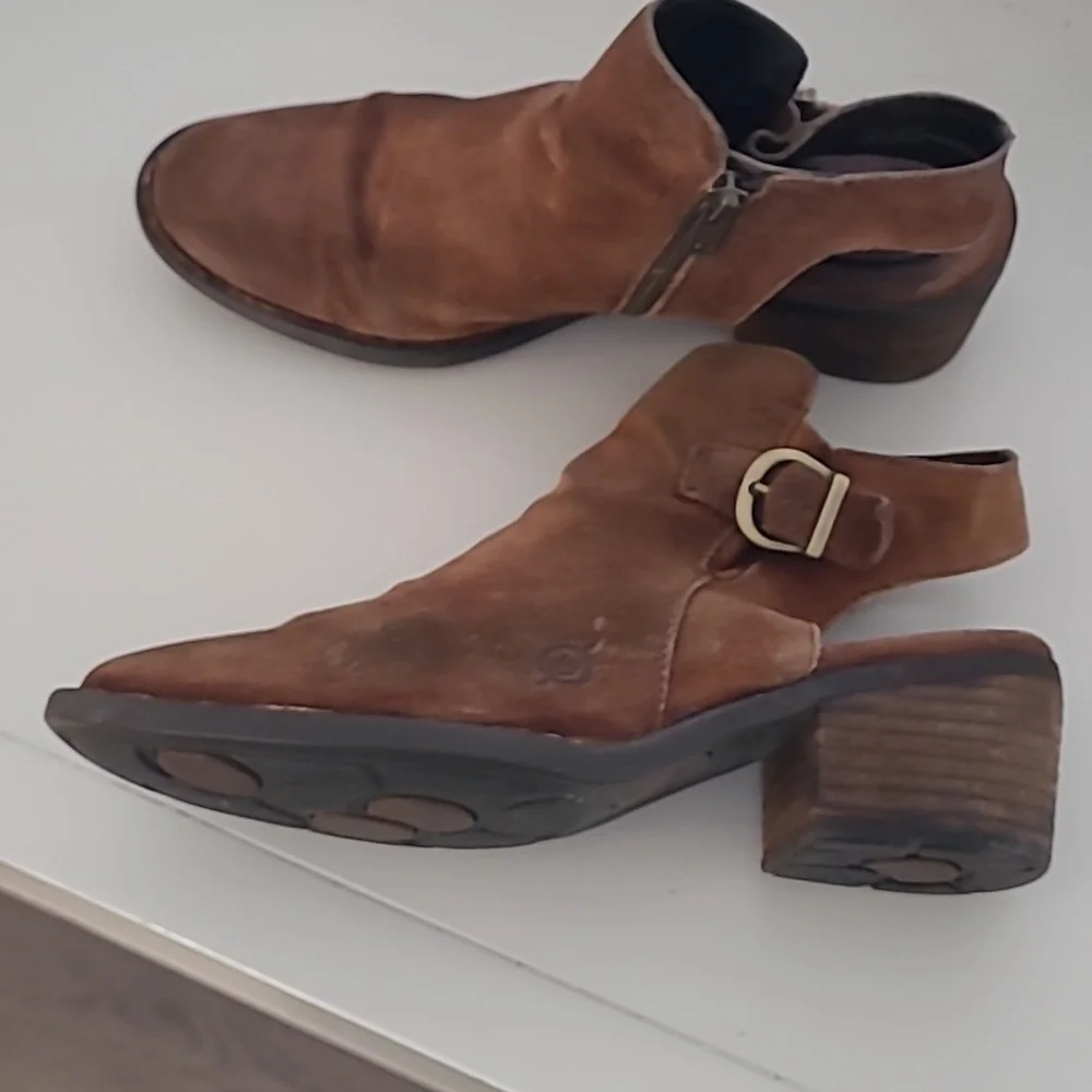 Born Margrit Slingback Suede Booties Women's Size 7 - Picture 6 of 14